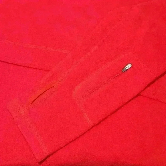The North Face 1/4 Zip Red Long Sleeve Performance Fleece Mens Size Large - Picture 6 of 9